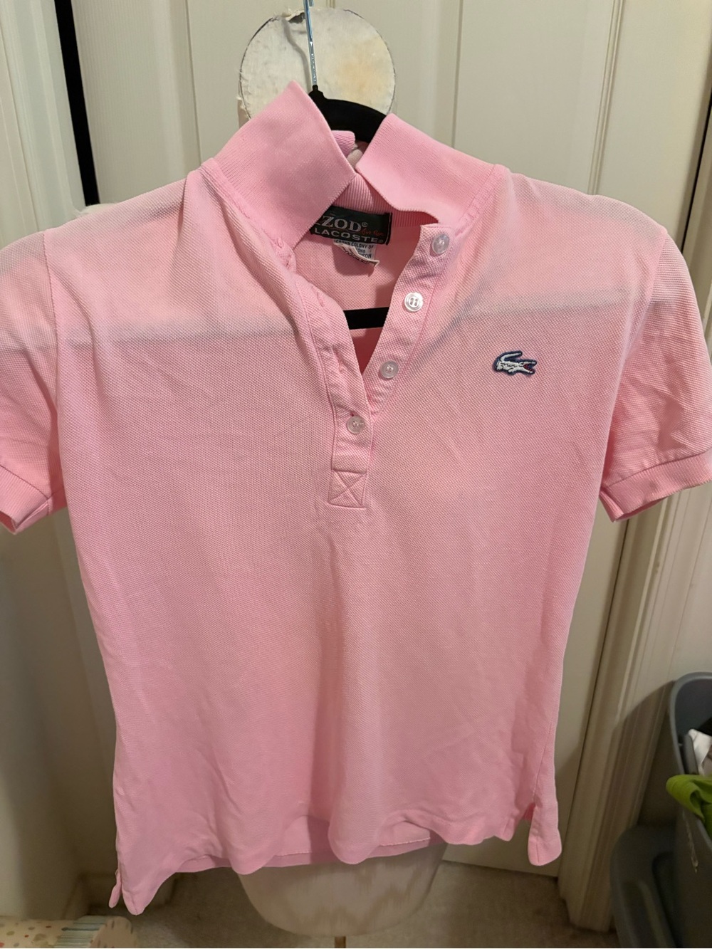 Izod Lacoste women M Pink Polo Shirt with Embroidered Logo